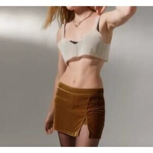 Urban Outfitters UO Grace Velvet Low Rise Mini Skort